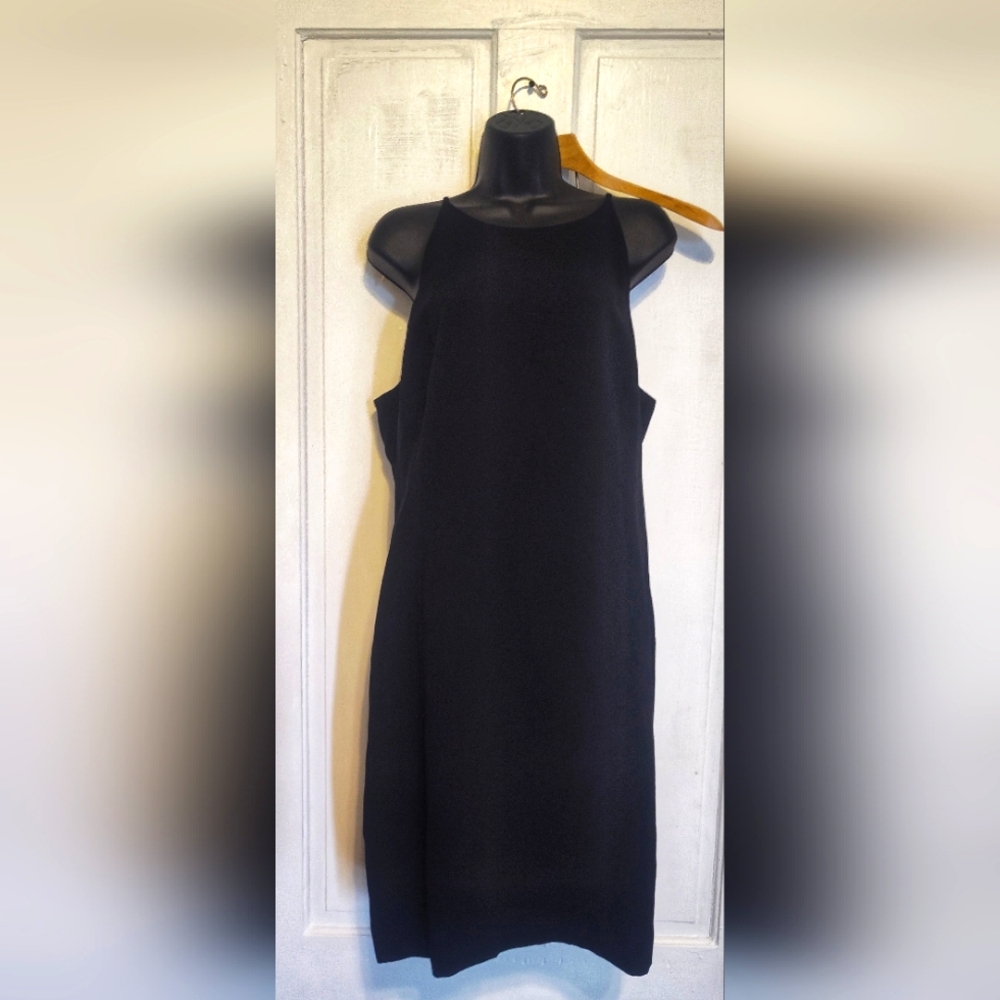 Calvin Klein black halter a-line dress